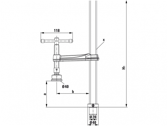 Зажим для сварочного стола Bessey TWM28 со специальной опорной пластиной 2