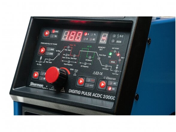 Sherman DIGITIG200GD Pulse AC/DC TIG Suvirinimo aparatas, 200A, 230V 4