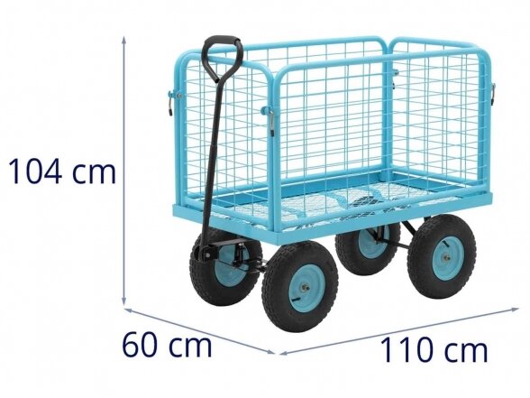 Transportavimo vežimėlis - 400 kg - nuimamos šoninės sienelės, Hillvert HT-TWIN-400 4