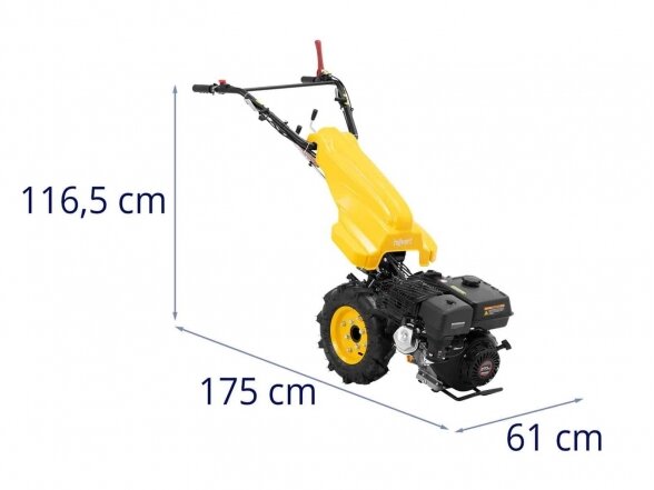 Vienaašis motoblokas – 270 cm³ – 9 AG – 4 priekinės pavaros – 3 atbulinės eigos pavaros, Hillvert HT-WB-900 5