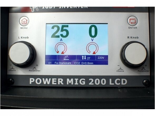 WTL POWER MIG200LCD suvirinimo pusautomatis, 200A, 230V - komplektacija Mini Factory 3